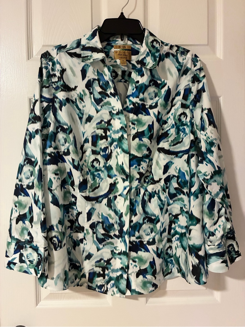 Taylor Women’s Teal & Navy Button-Down Shirt